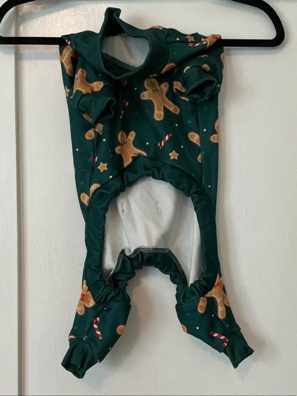 Holiday Gingerbread Green Dog Onesie - Pet Apparel XL